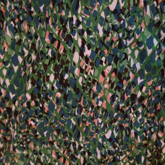 THE SHIRT ROCHELLE BEHRENS button down blouse green multi ruffle M cottagecore - Picture 6 of 10